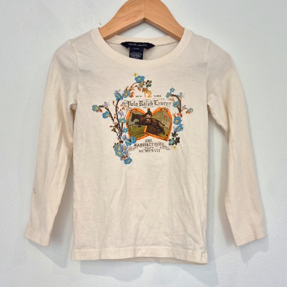 Polo by Ralph Lauren Kids Cream Long Sleeve Shirt